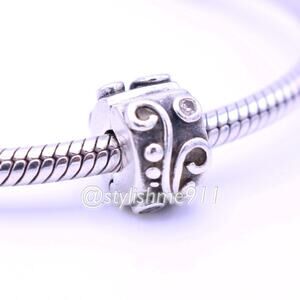 Authentic PANDORA Tendril Champagne CZ Clip